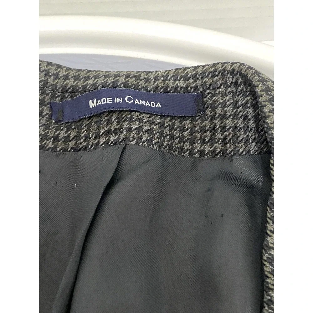 Lauren‎ Ralph Lauren Mens 40R Grey Houndstooth Wool Blazer Sport Coat 2-Button